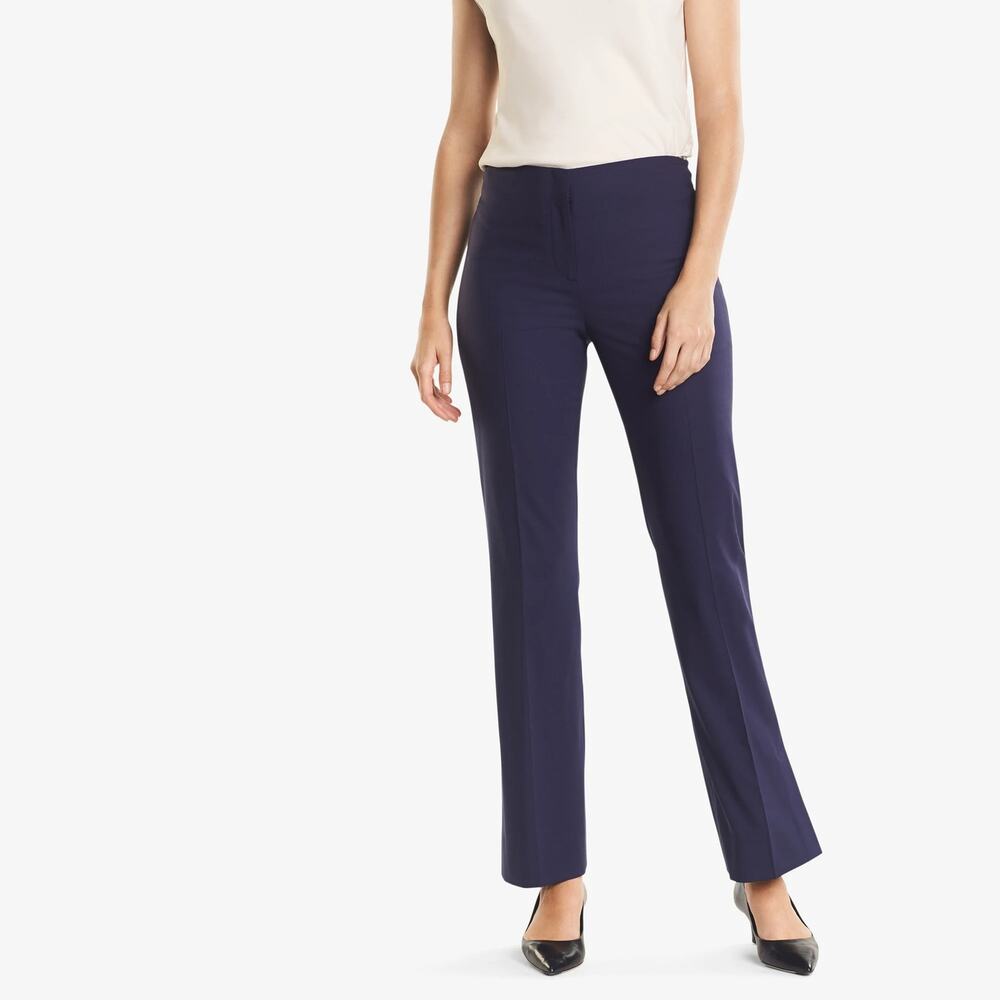 MM Lafleur Clooney Kick Flare Pants Blue Tropical Wool High Rise size 6